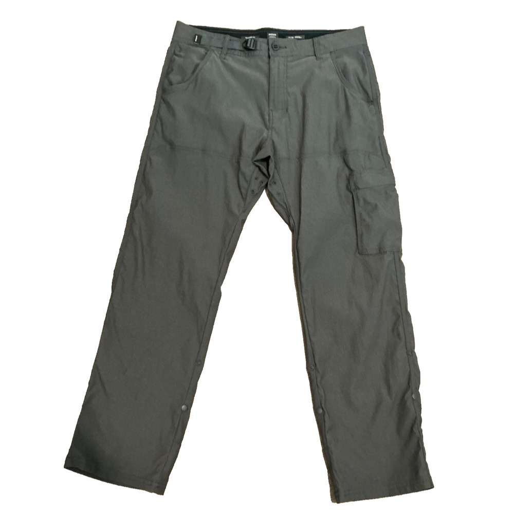 Prana Zion II Men Pant 33x30 Stretch Cargo Dark Gray Tapered Hiking Outdoor